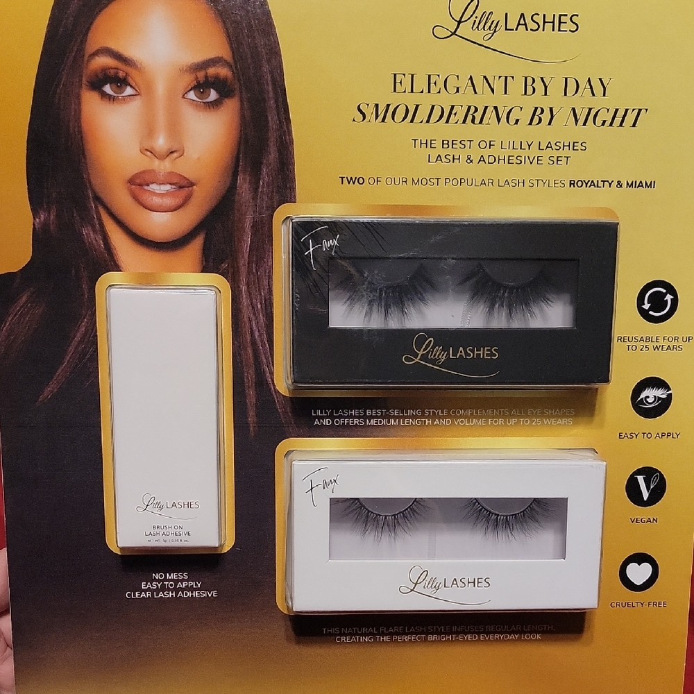 Lilly Lashes Royalty & Miami Set with Adhesive